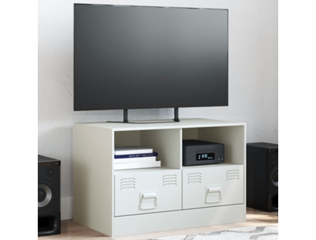 Mueble para TV de acero blanco 67x39x44 cm