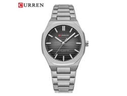Relógio de Pulso Masculino MDUG Casual com Mecanismo de Quartzo Listrado e Pulseira de Aço (prateado e Preto)