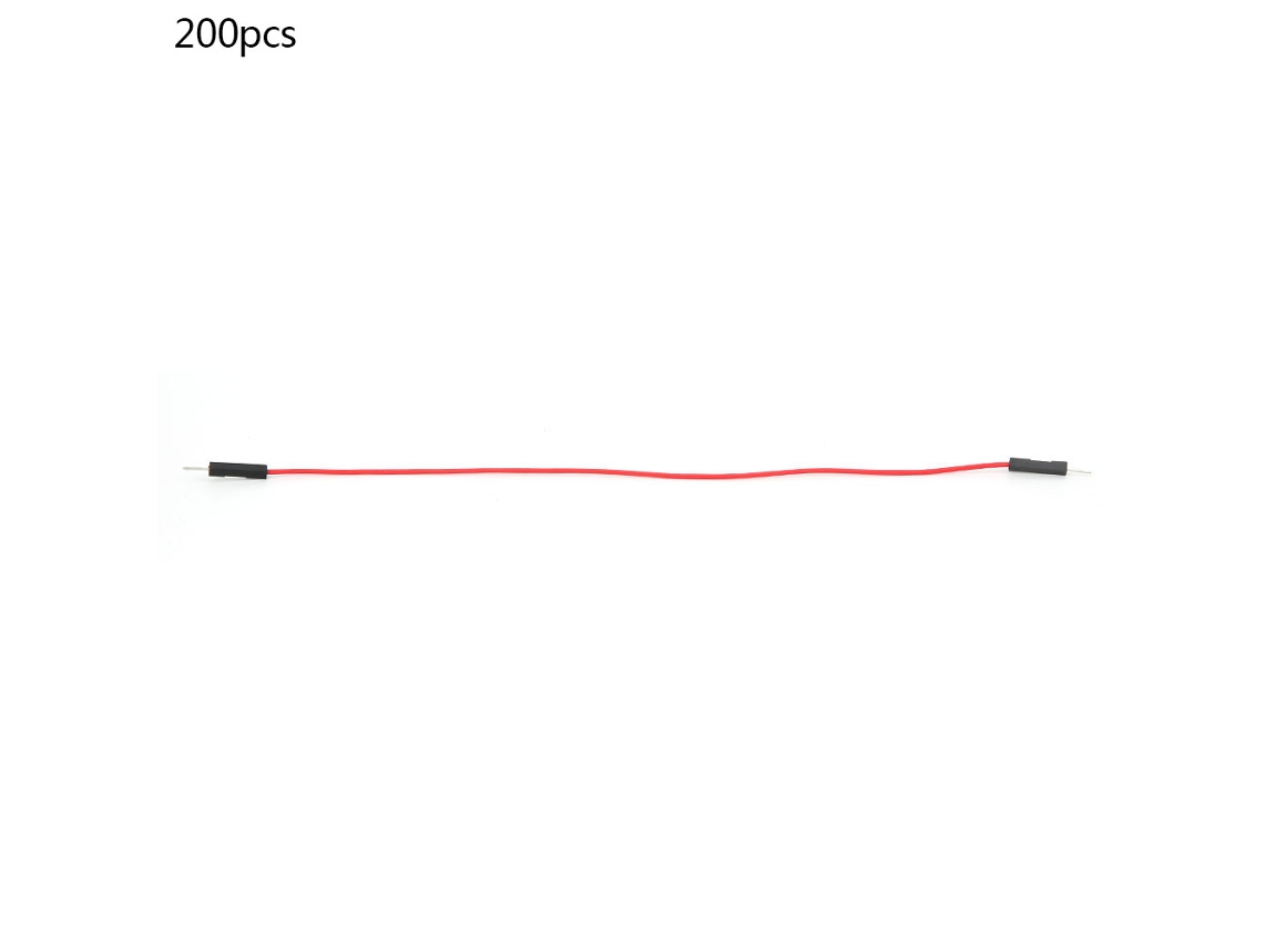 200 Cables Puente Macho-macho Para Protoboard, Cable De Cobre Enlatado De 26 Awg, Color Rojo.