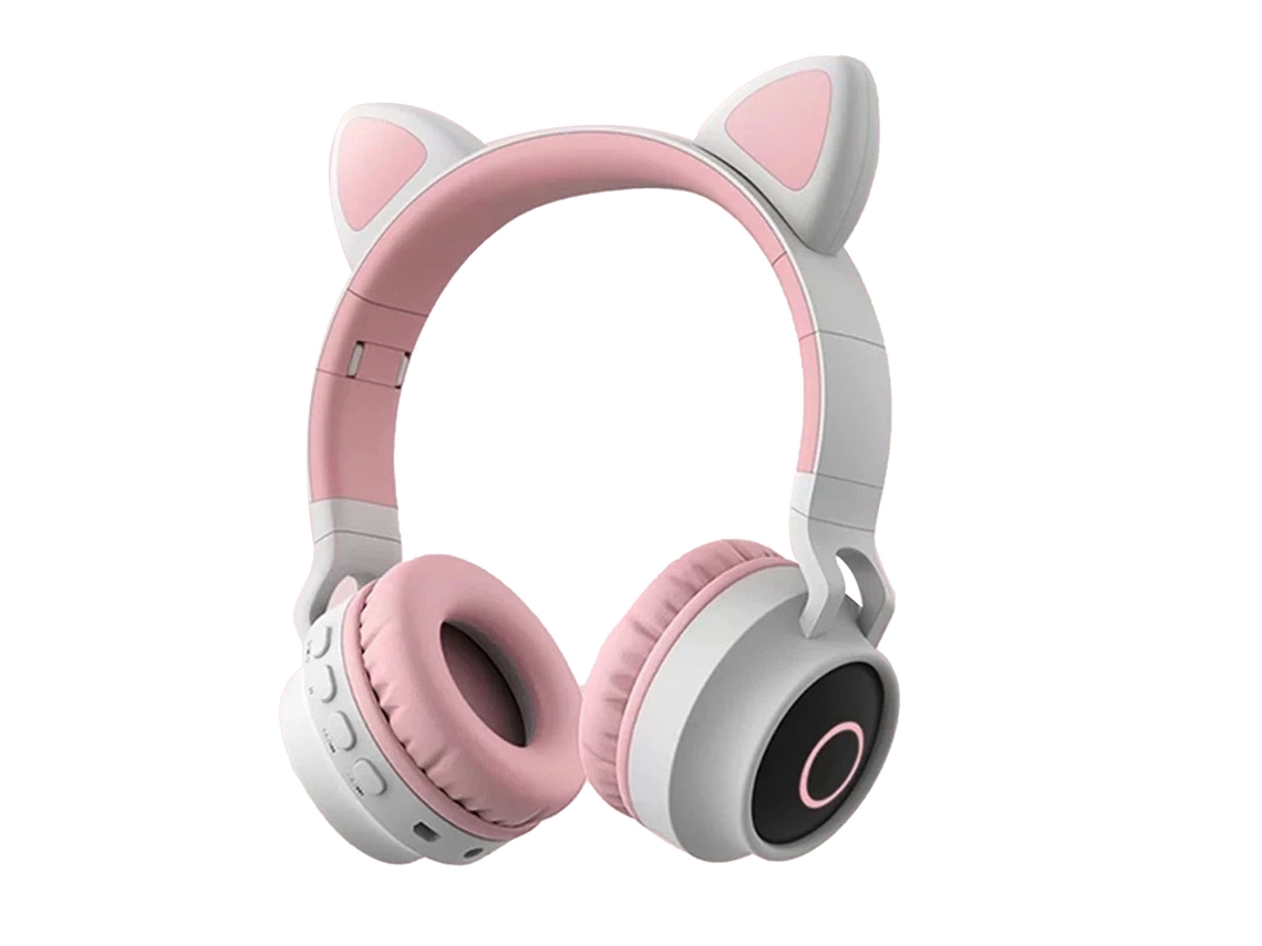 Auriculares Inalámbricos Bluetooth Para Juegos Con Orejas De Gato Luminosas, Ajustables Y Cómodos.