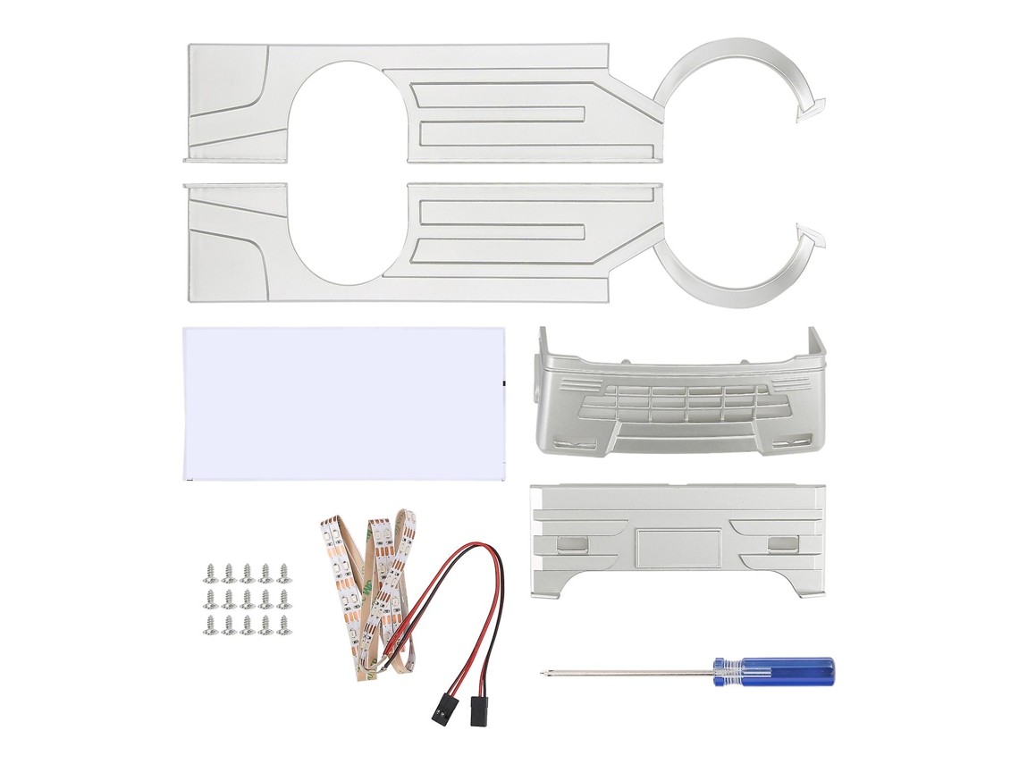 Kit de carrocería ancha RC con luz LED para camión WPL D12 Silverbluevayotoy
