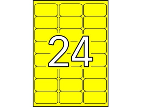 Etiquetas Adhesivas Permanentes en Fluorescentes A4 20 Hojas APLI (Amarillo - 64 X 33,9 mm)