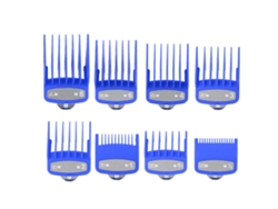 Conjunto De Pentes Limitadores Para Cortadora De Cabelo Elétrica Gradiente Gravado Pinça Corte Fino Pentes Redondos Azuis