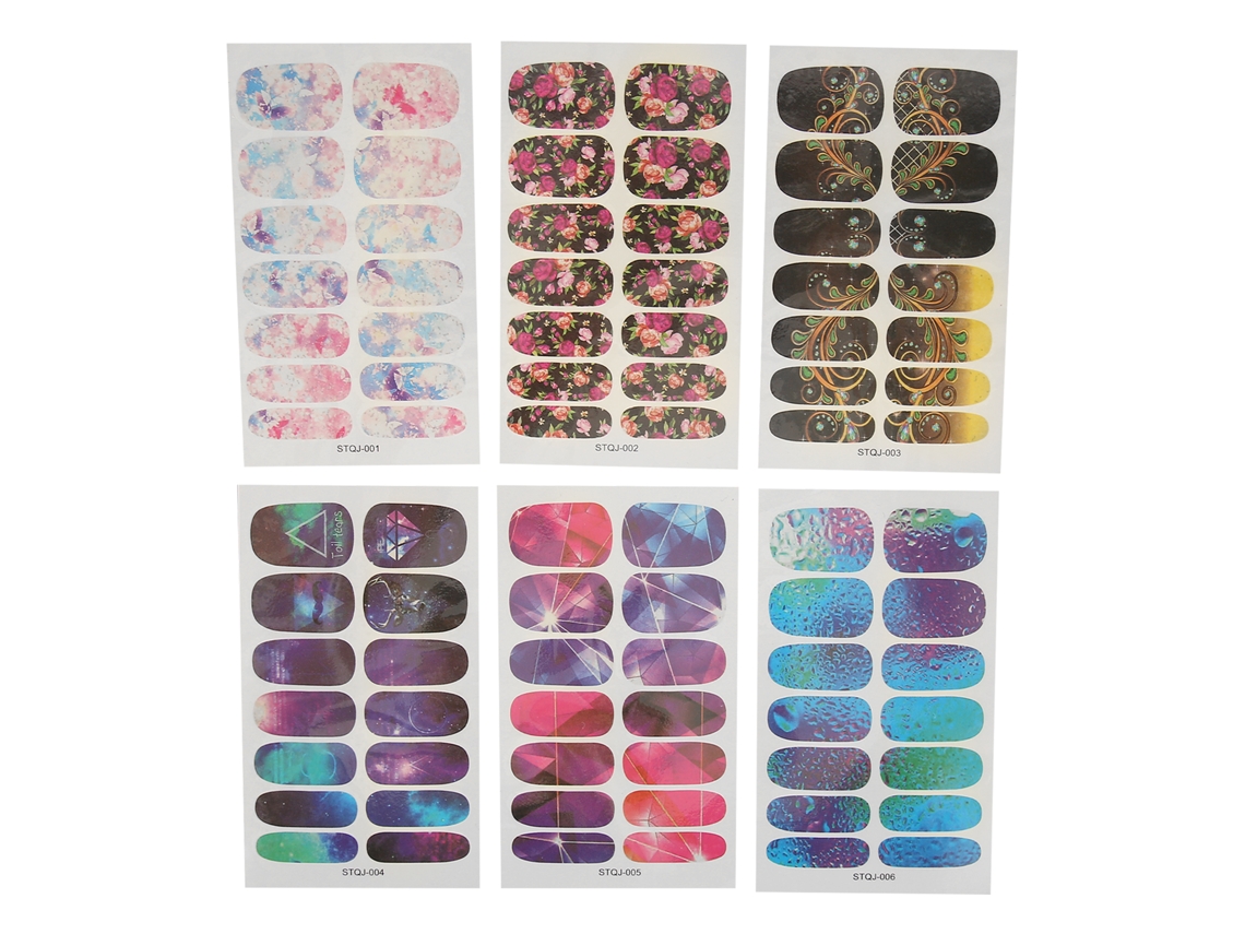 6 hojas de pegatinas vintage de transferencia de agua para uñas con diseño de sobre completo para mujeres, niñas y niños.
