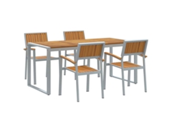 Maison Exclusive - Conjunto De Comedor De Jardín 5 Pcs Gris