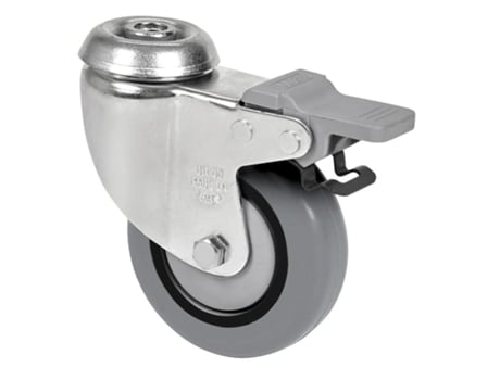 Rueda giratora agujero m10 freno 20bhfd80cp-pgisb poliamix-goma gris bolas ALEX