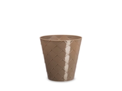 ARECA Palm - Maceta Redonda Decorativa 13 cm con Textura Taupe