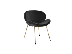 Silla Poliester Metal Terciopelo Negro 62x58x73cm