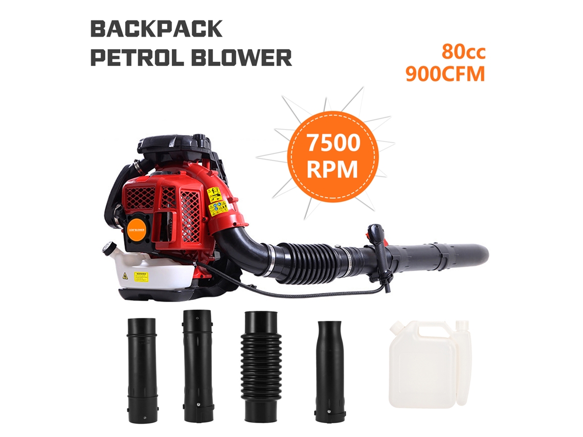 Soplador De Hojas De Mochila A Gasolina De 80cc, 900cfm,3.5 Kw, 7500rpm, Profesional Para Limpieza De Jardines,92,2m/s,tipo Mochila,diseño Ergonómico