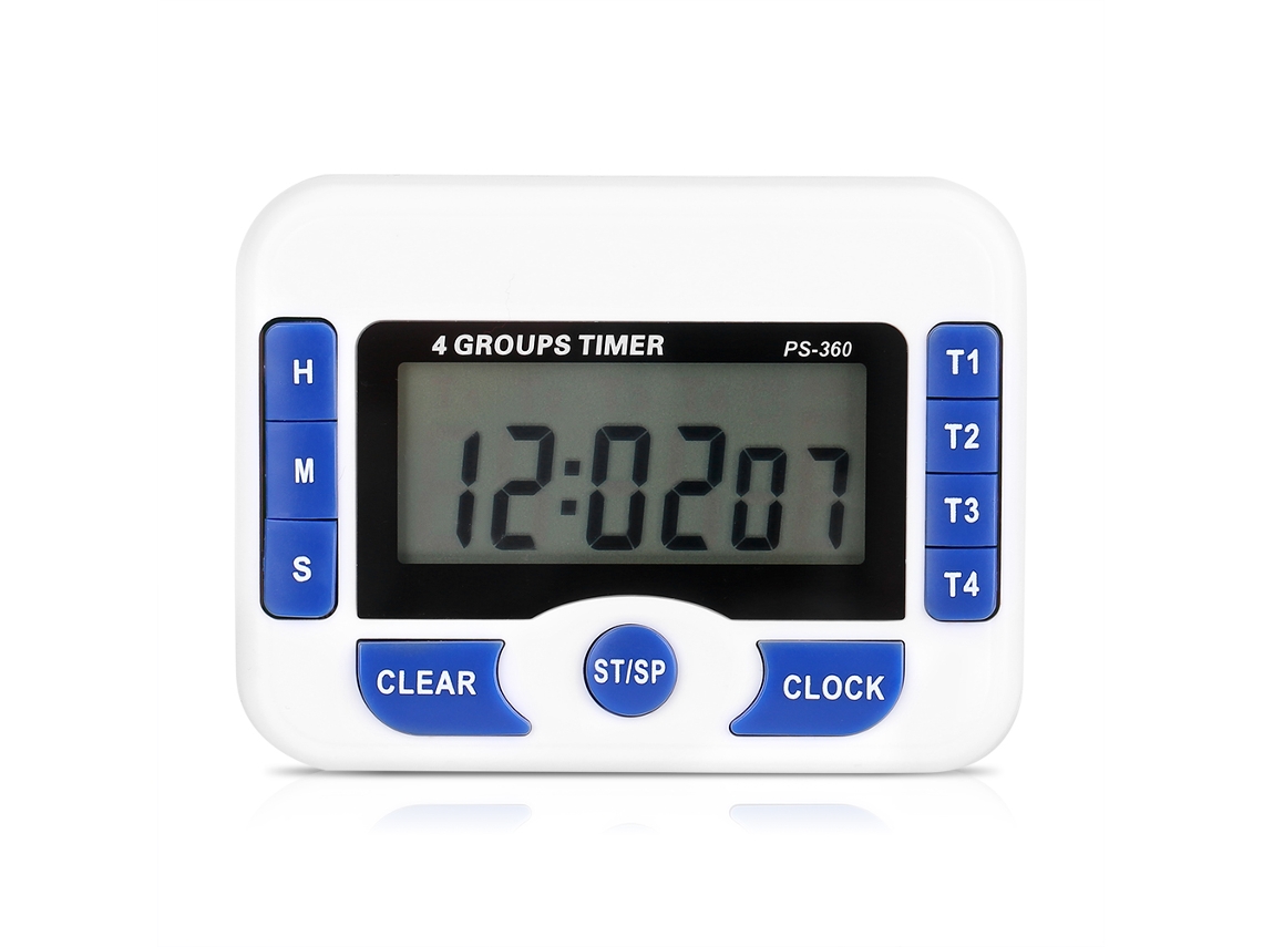 Temporizador De Cocina Digital Con 4 Canales Independientes Y Temporizador Magnético De Cuenta Regresiva.