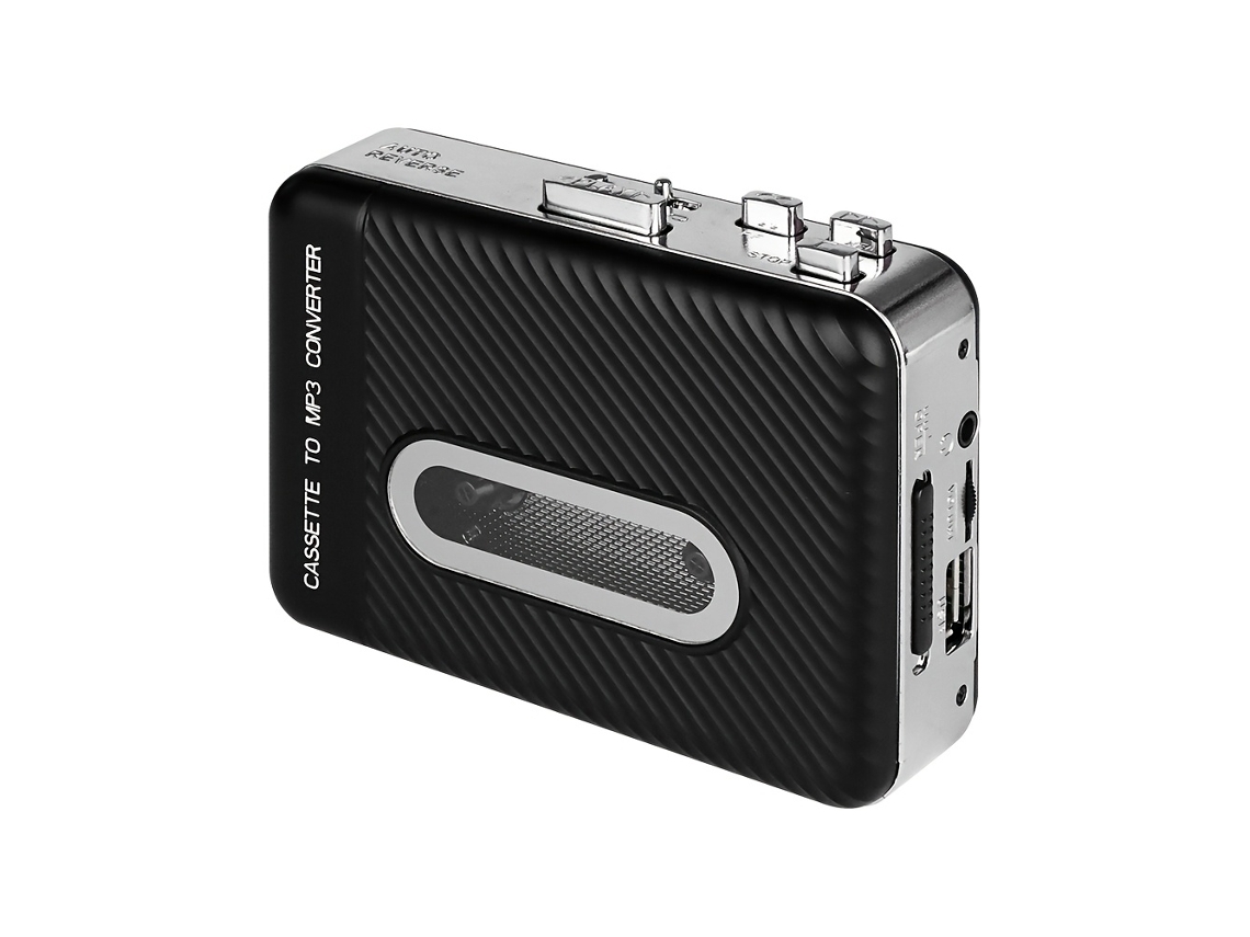 Reproductor de MP3 con casete mini Cuich con reversa automática y estéreo, convertidor de casete de audio USB a MP3 digital