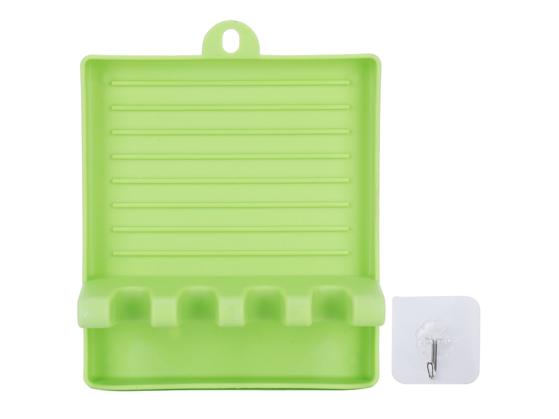 Soporte Multifuncional Para Tapas De Ollas Y Utensilios De Cocina Con Gancho Colgante Verde.