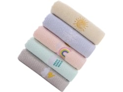 Juego de 5 compresas higiénicas de algodón suaves y delicadas para niños y niñas.