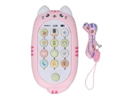 Ats-juguete Teléfono Bebé Para Morder Con Música, Canciones Y Luces, Regalo Para Niños De 1 Año, Rosa