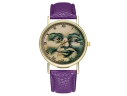 Reloj De Pulsera Analógico De Cuarzo Redondo Para Mujer Y Hombre, Estilo Moderno, Color Morado.