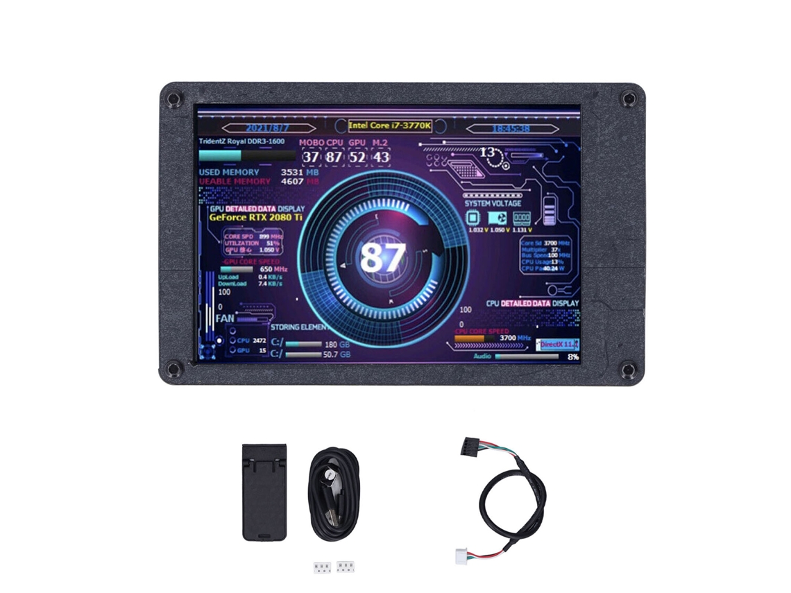 Pantalla Mini Usb 3.5 Pulgadas Ips Ajustable Brillo Monitor Cpu Ram Temperatura Pc Windows Placa Base
