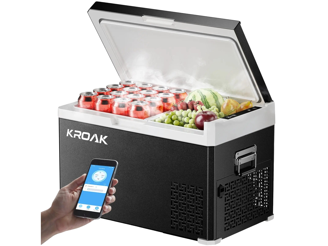 Refrigerador para coche, refrigeración eficiente, diseño de doble zona, 30 L con Bluetooth OEM