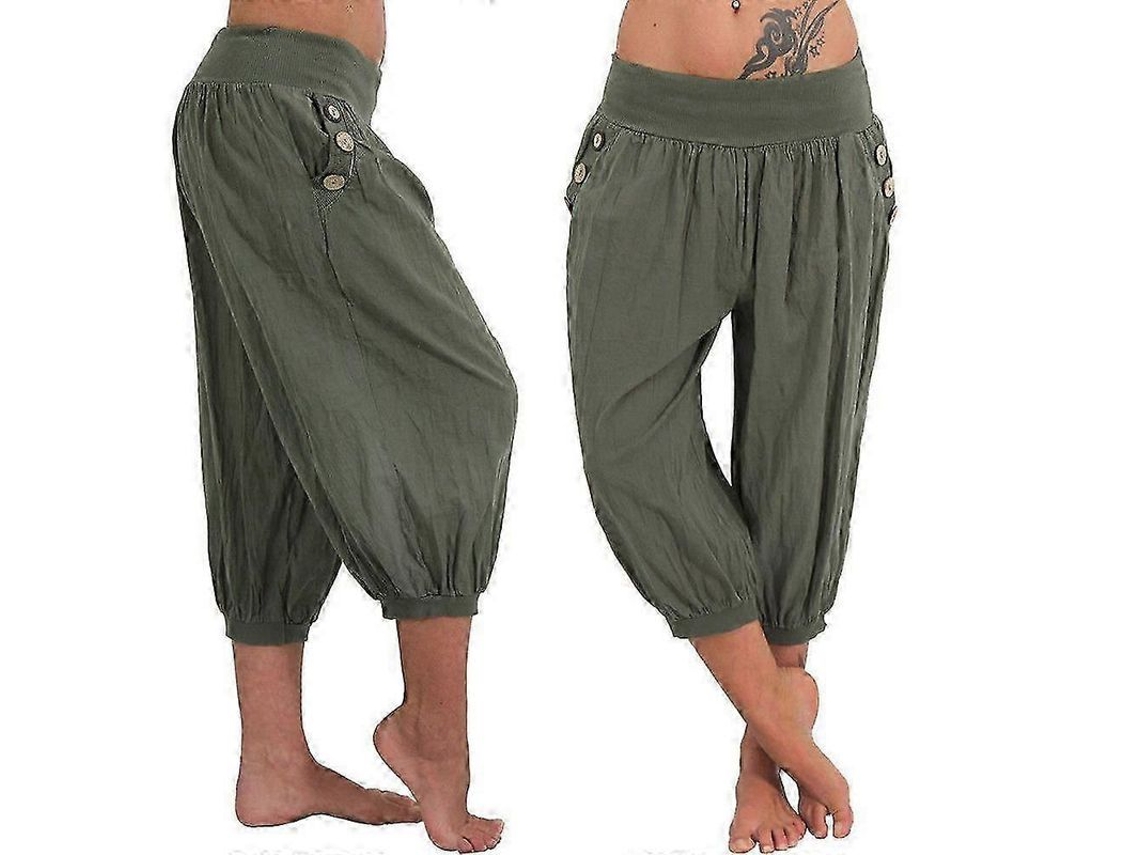 Pantalones De Lino Para Mujer, Estilo Casual De Verano, Holgados, Tallas Grandes, Estilo Harem, Cómodos Para Estar En Casa.