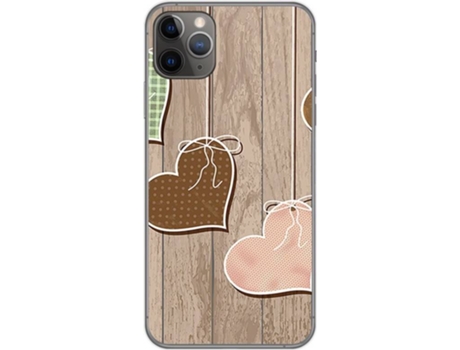 Carcasa iPhone 11 Pro Max (6.5) TUMUNDOSMARTPHONE Corazones Madera Multicolor