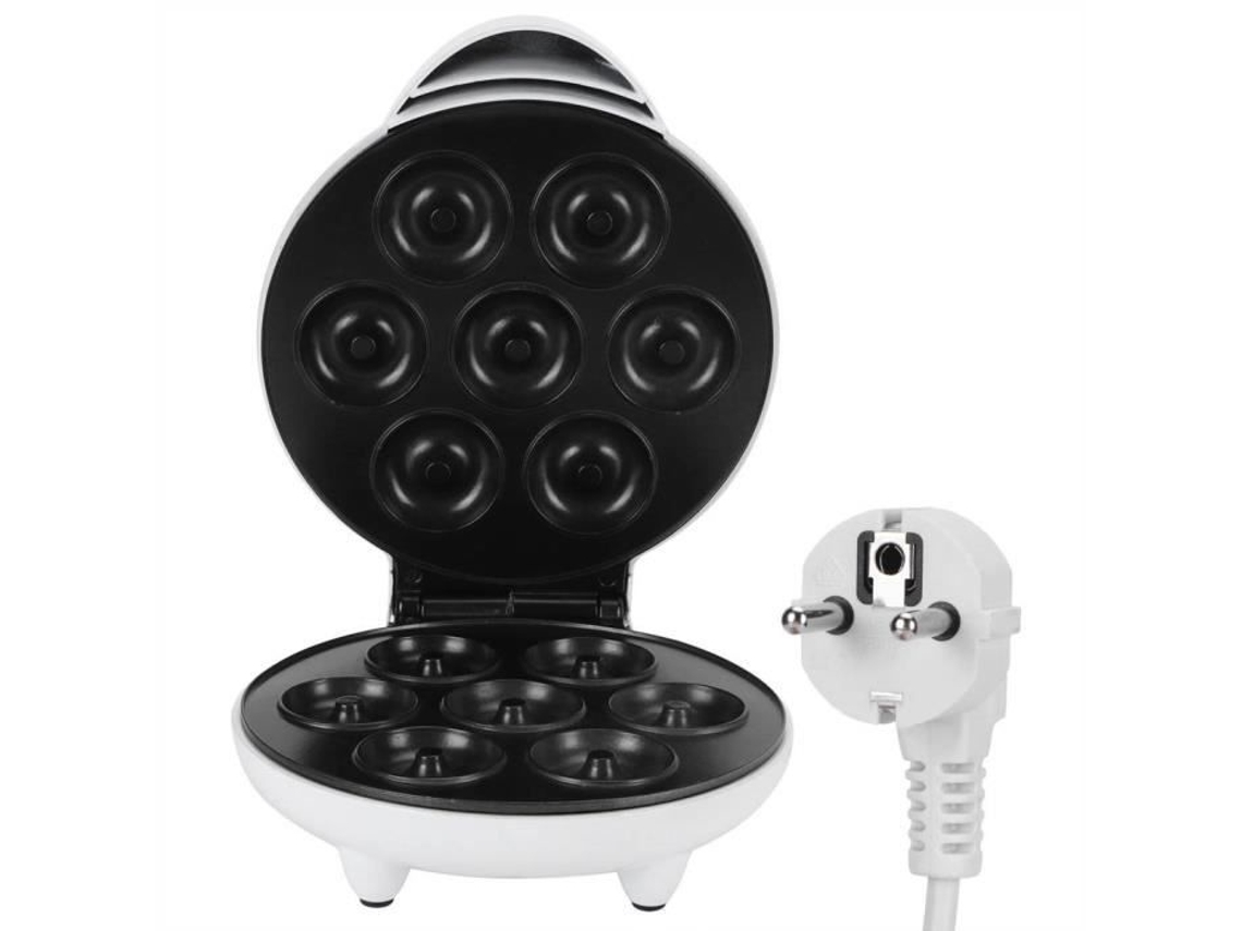 HURRISE Máquina Eléctrica de Donuts Desayuno Blanco 1200W Compacta y Fácil de Almacenar