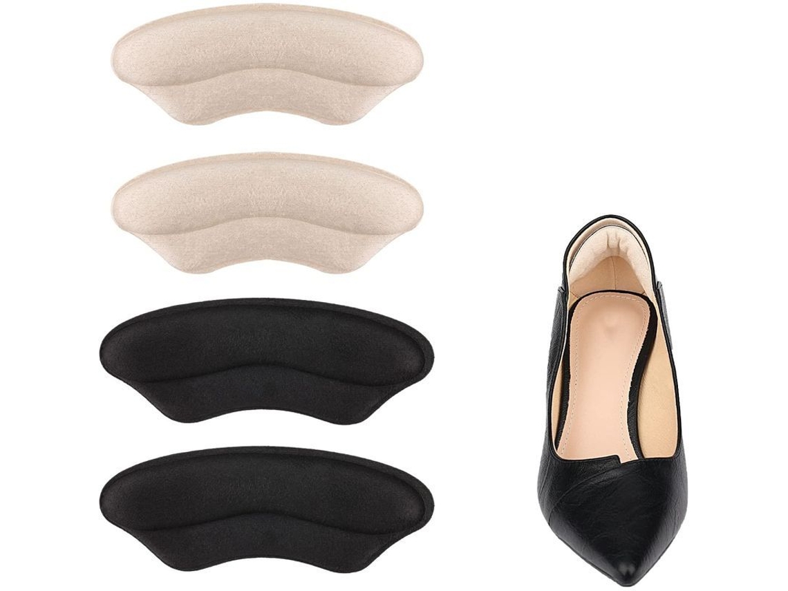 2 Pares De Soportes Para Talón Para Zapatos Sueltos, Almohadillas Autoadhesivas Para El Talón (negro, Color Albaricoque)