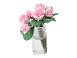 20du26 Modelo de bonsái en miniatura para casa de muñecas 1:12 Accesorios de decoración para jardín de rosas