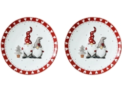 2 Bandejas Redondas De Cerámica Navideñas Con Diseño En Relieve, Ideales Para Guardar Frutas.