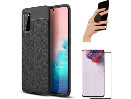 Carcasa, Protector y Popsocket Samsung S20 Rugged Leather Negro
