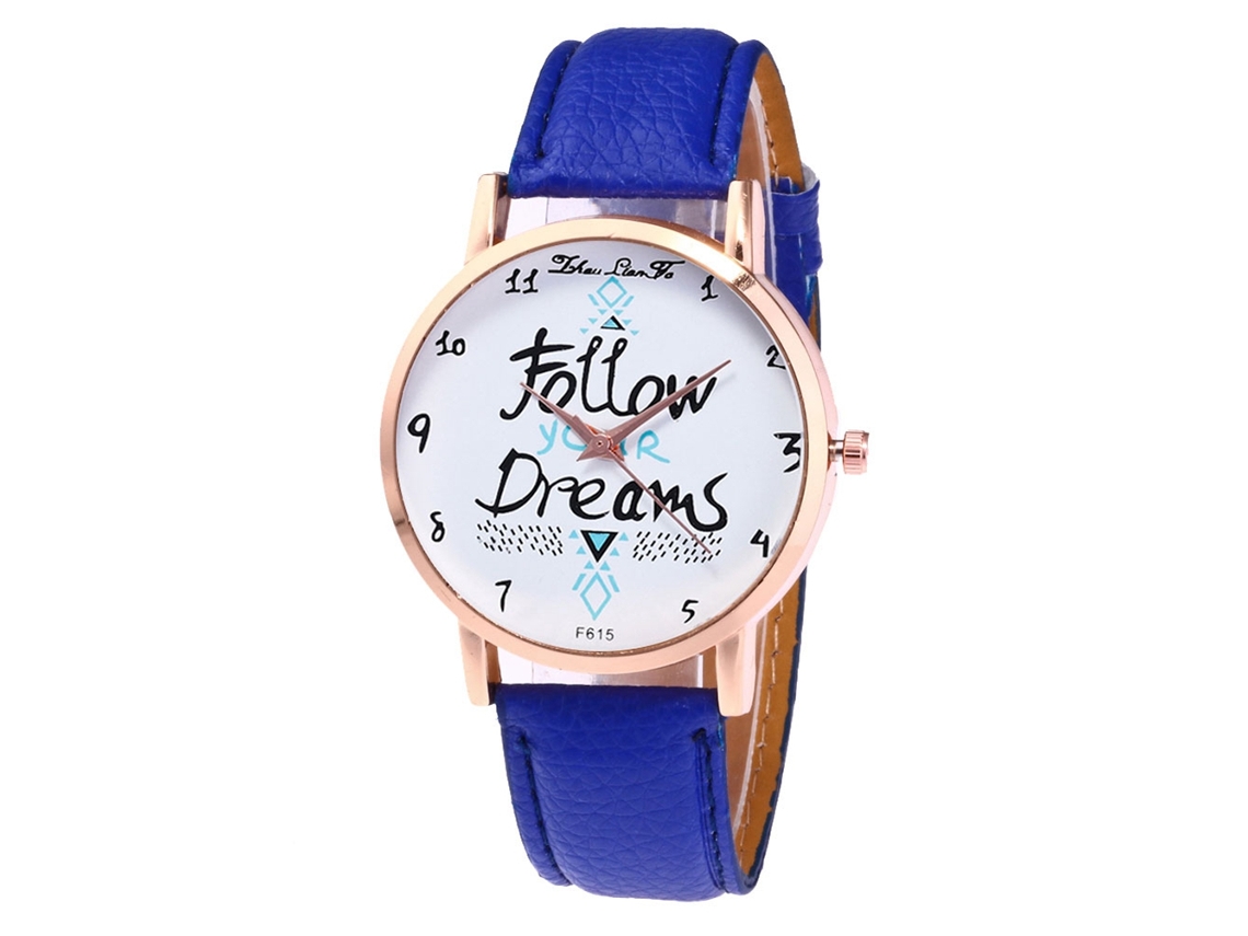 Reloj De Pulsera Analógico Zhoulianfa Con Correa De Pu Y Esfera Grande (azul Real)