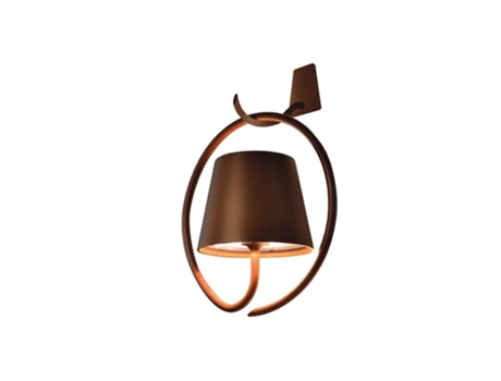 Lámpara de Pared Poldina Corten LED Recargable y Regulable con Gancho ZAFFERANO