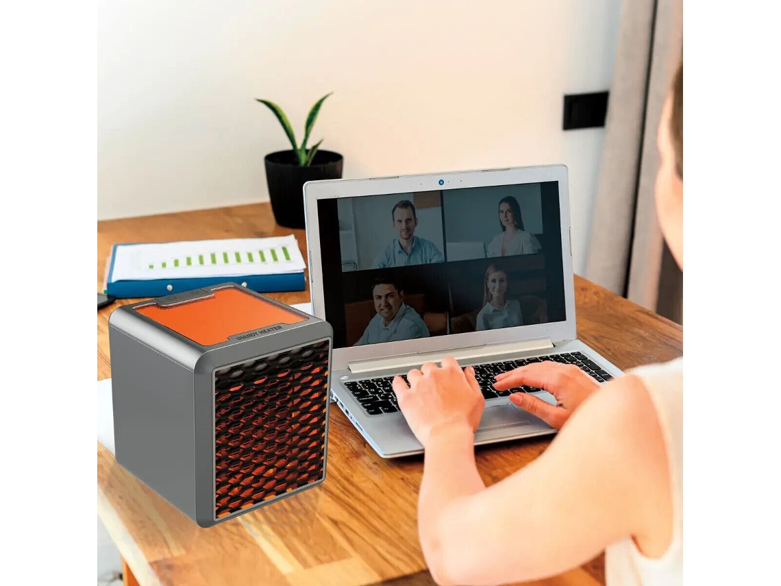 Calefactor personal KLACK Handy Heater de cerámica de 1500W con calor ajustable, portátil, silencioso y eficiente energéticamente