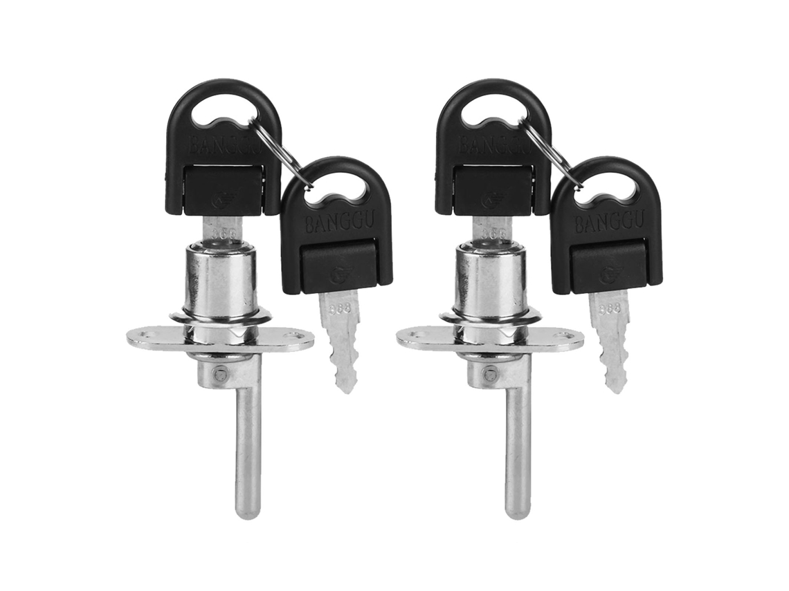 Cerradura Para Cajón Con Llaves Para Armario, Escritorio, Muebles De Oficina, 19 Mm, Color Plata, 2 Unidades.