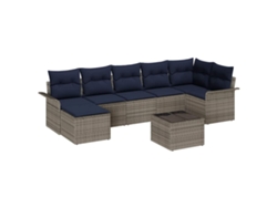Maison Exclusive - Conjunto De Sofá De Jardín 8 Pcs Gris Ratán Sintético