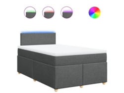 Maison Exclusive - Cama Box Spring Con Colchón Tela Gris Oscuro 120x190 Cm