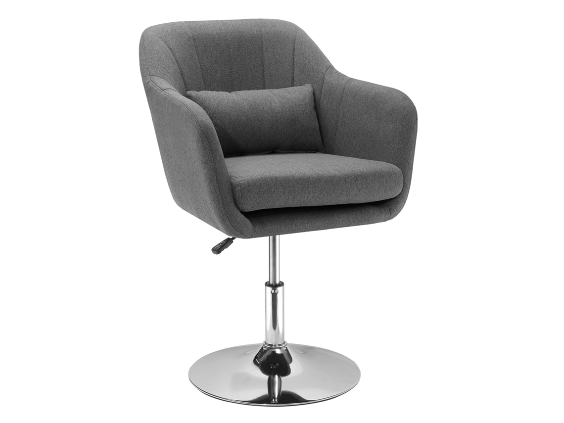 Silla Oficina Giratoria Altura Regulable Poliéster Gris Oscuro