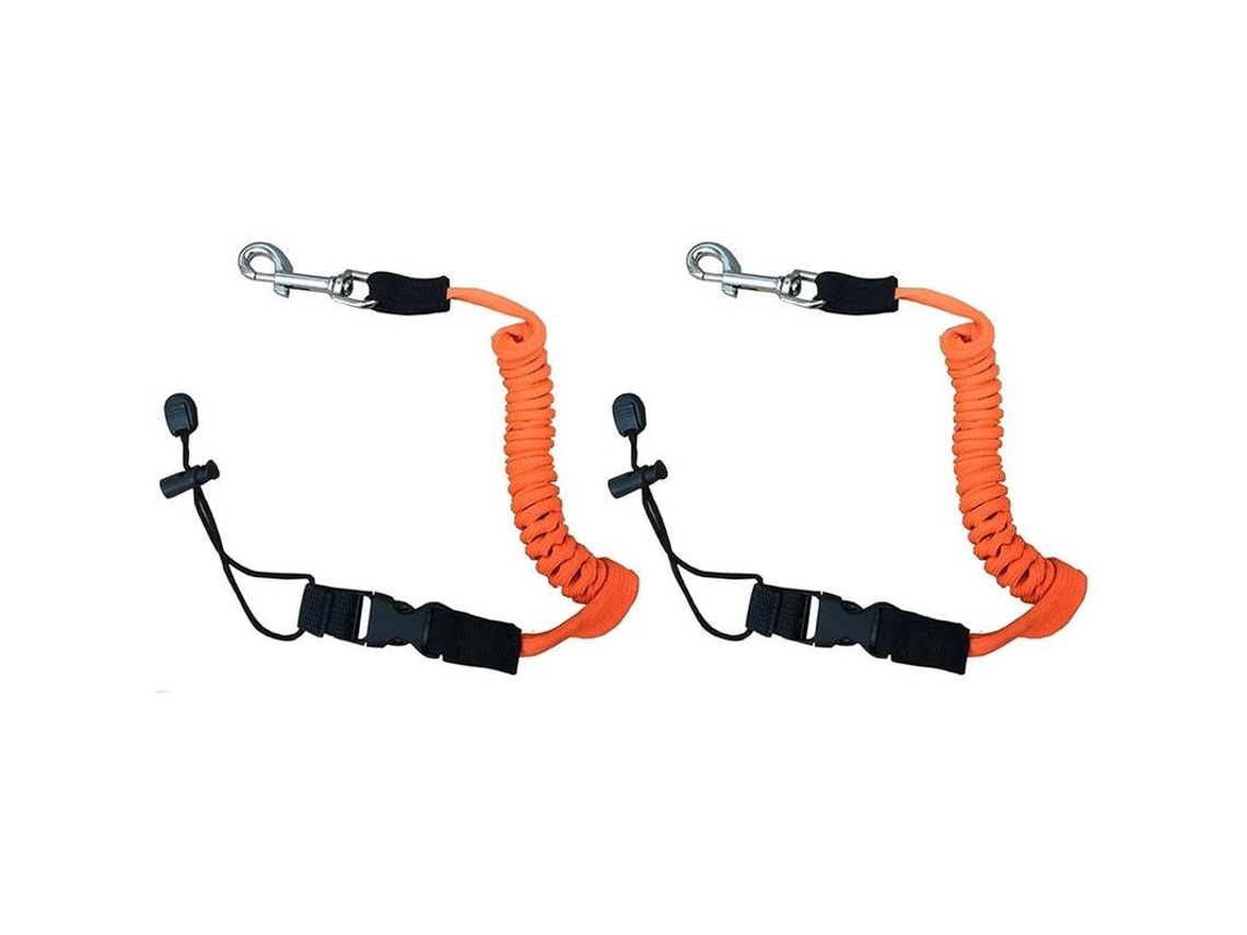 Linjou 2 Cuerdas De Remo Kayak, Cuerdas Elásticas Con Hebilla Ajustable Y Ganchos Metálicos, Naranja