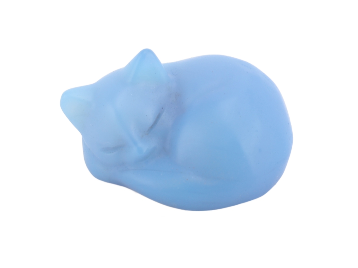 Estatua Decorativa De Gato De Cristal Durmiendo, 3,6 X 3,4 X 2 Cm.