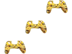 Juego De 3 Carcasas De Silicona Para Mandos, Estampado De Camuflaje Amarillo 4