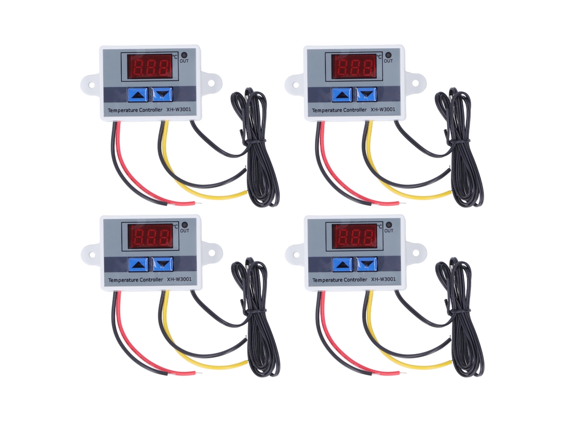 Termostato Controlador De Temperatura Digital Led De 4 Piezas Con Sonda, Módulo De Interruptor De 12 V Y 120 W