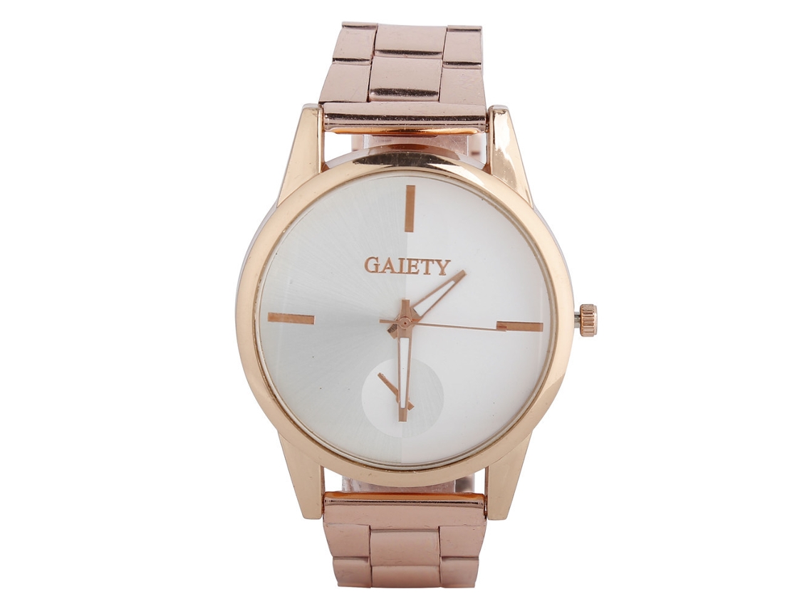 Reloj De Pulsera Analógico De Cuarzo Con Correa De Aleación, Estilo Casual, Oro Rosa.