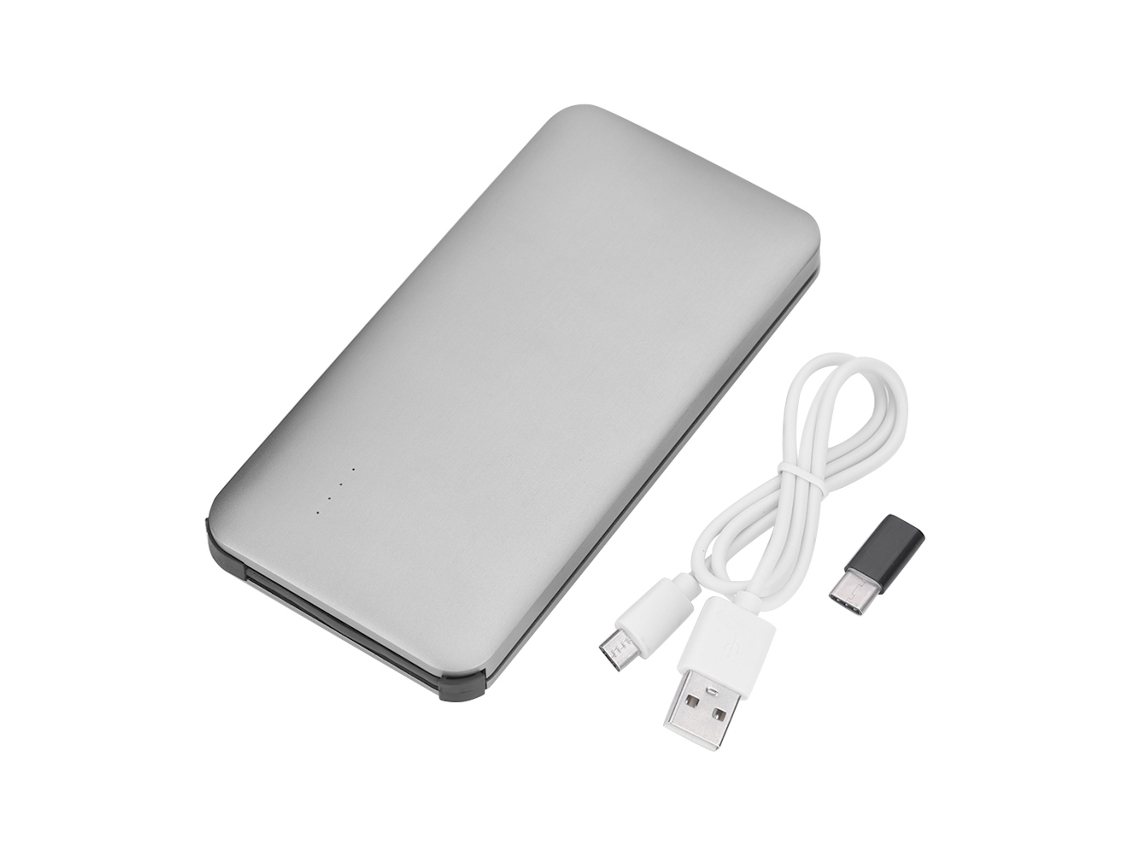 Batería Portátil Ultra Slim De 10000mah Con Cable Y Protección Múltiple Para Android Ios