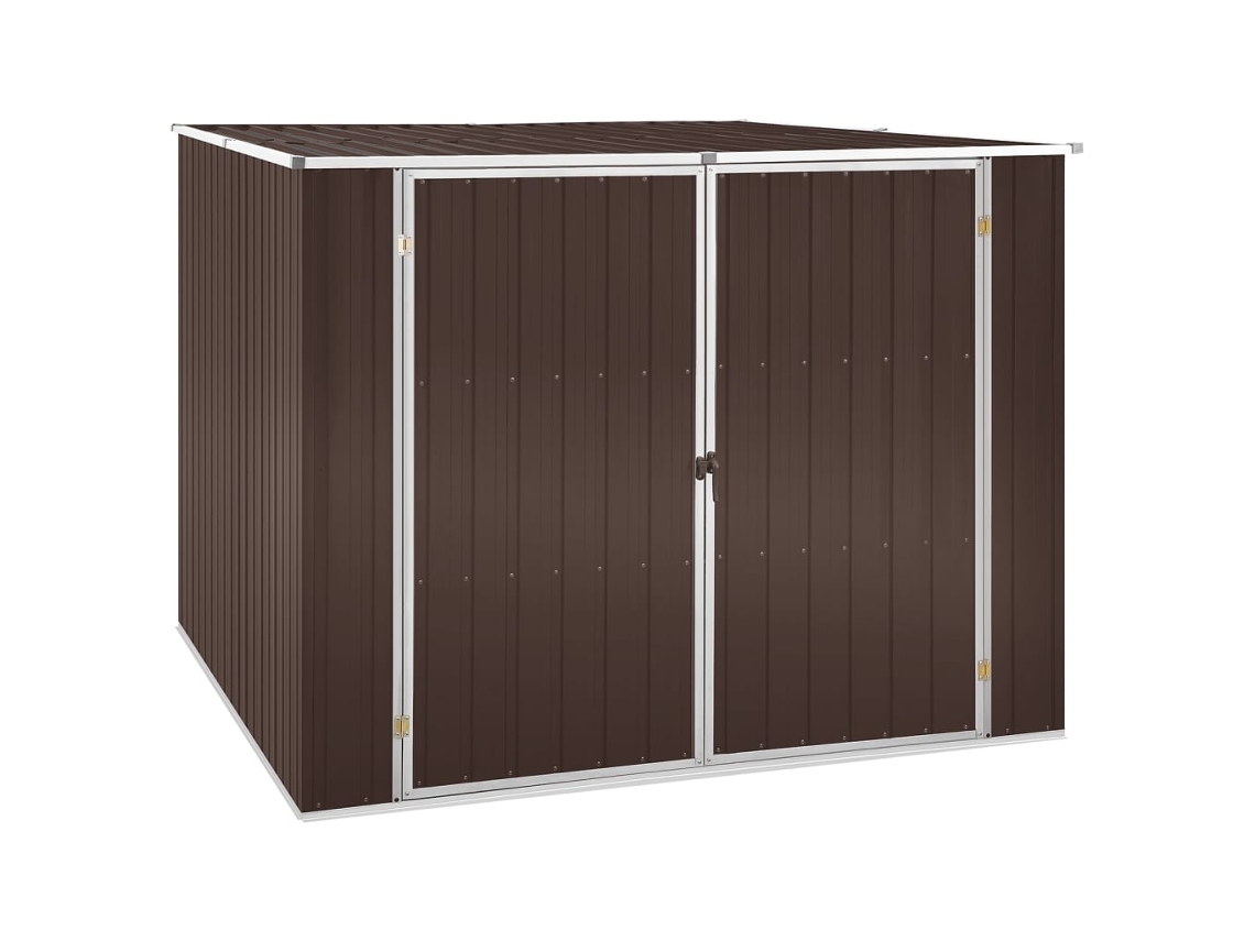 Caseta de jardín 195x198x159 cm acero galvanizado marrón LOVELY HOME