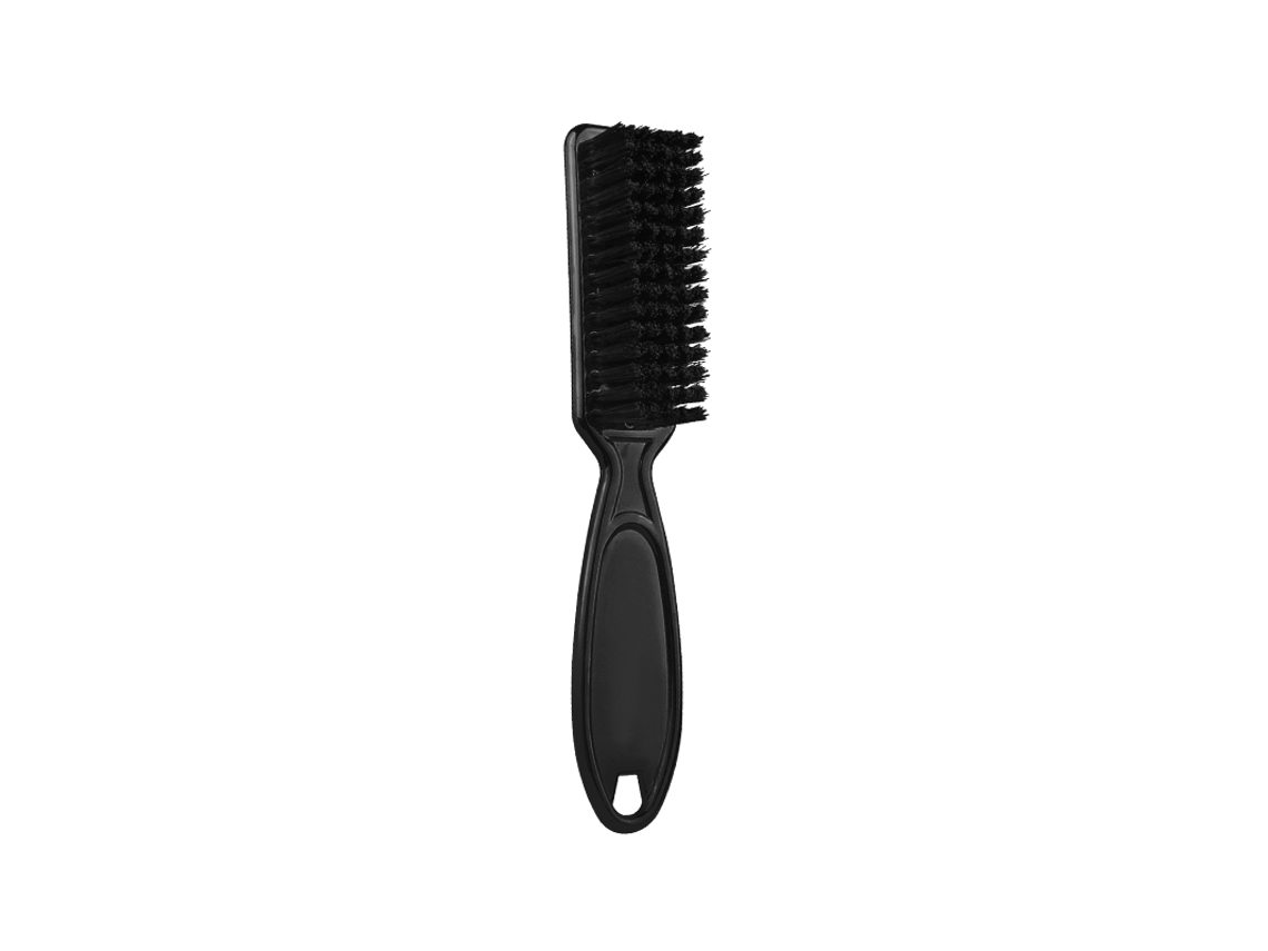 Escova de Cabelo com Degradê, Tesoura e Escova de Limpeza com Cabo em Couro Sintético MDUG (preto)