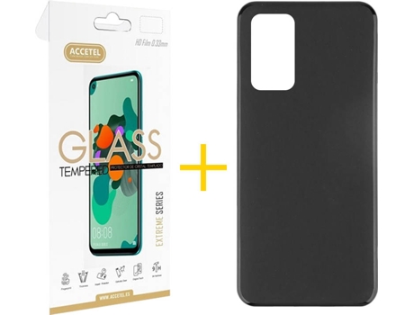 Kit Funda + Protector de Pantalla Huawei P40 ACCETEL Cristal Templado 6427 Negro