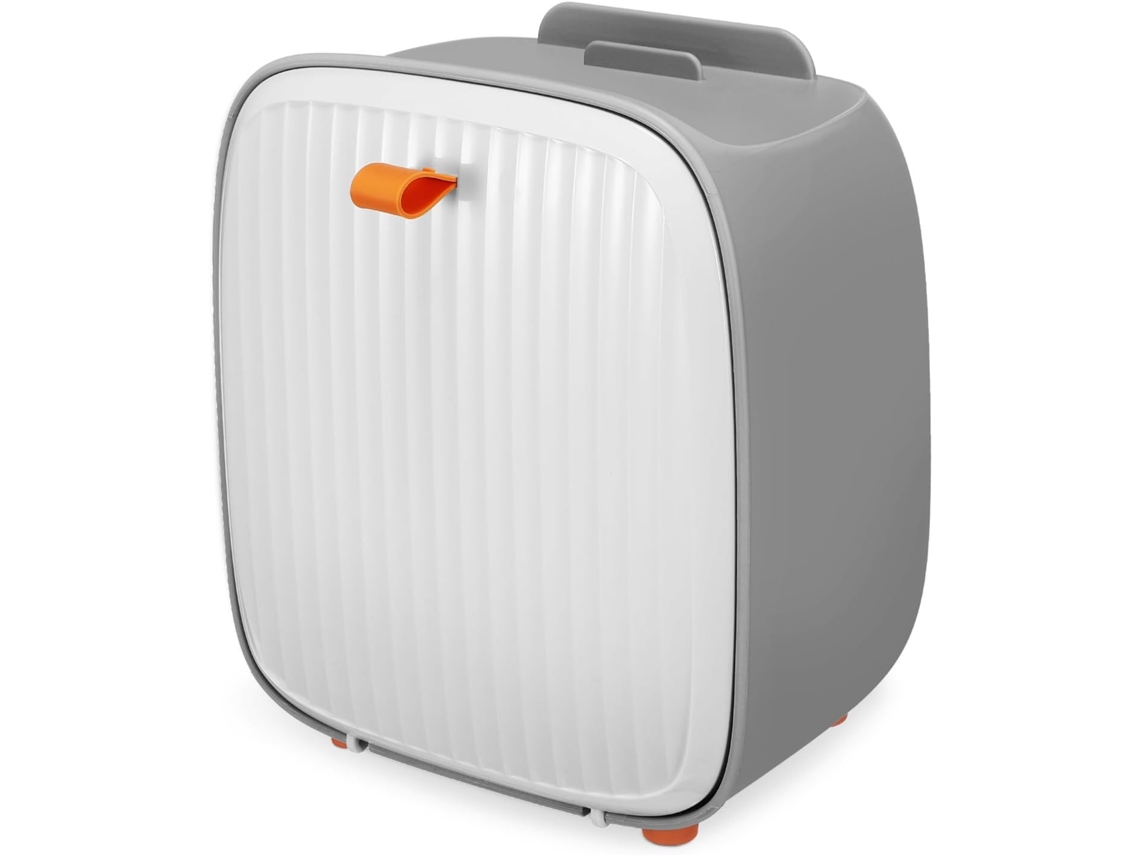 Mini Papelera De Escritorio Blanca Con Tapa Hermética, Extraíble, Compacta, Ideal Para La Oficina O El Dormitorio.