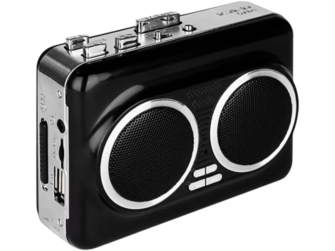 Reproductor De Casetes Usb, Convertidor De Música A Mp3, Plug And Play, Con Altavoces Duales, Negro.