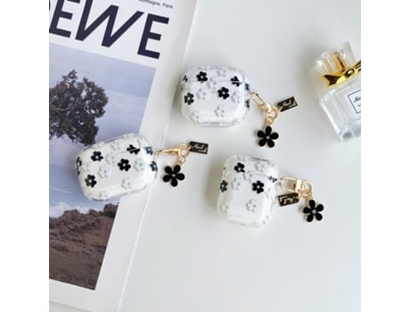 Carcasa SUNMOSTAR para Airpods Pro protección contra caídas de flores negras