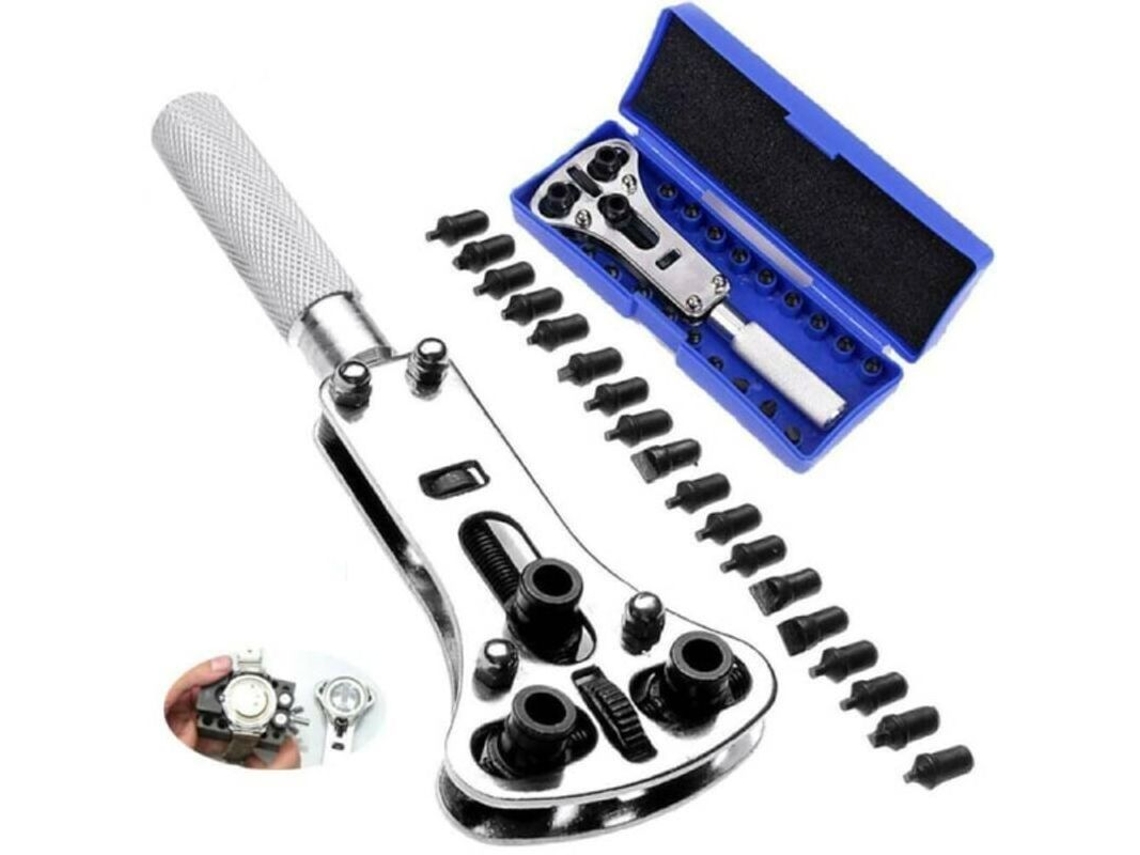 Herramienta Para Abrir Tapas De Cajas De Relojes, Llave De Reparación, Extracción De Tornillos, Ajustable, Acero, 17-37 Mm
