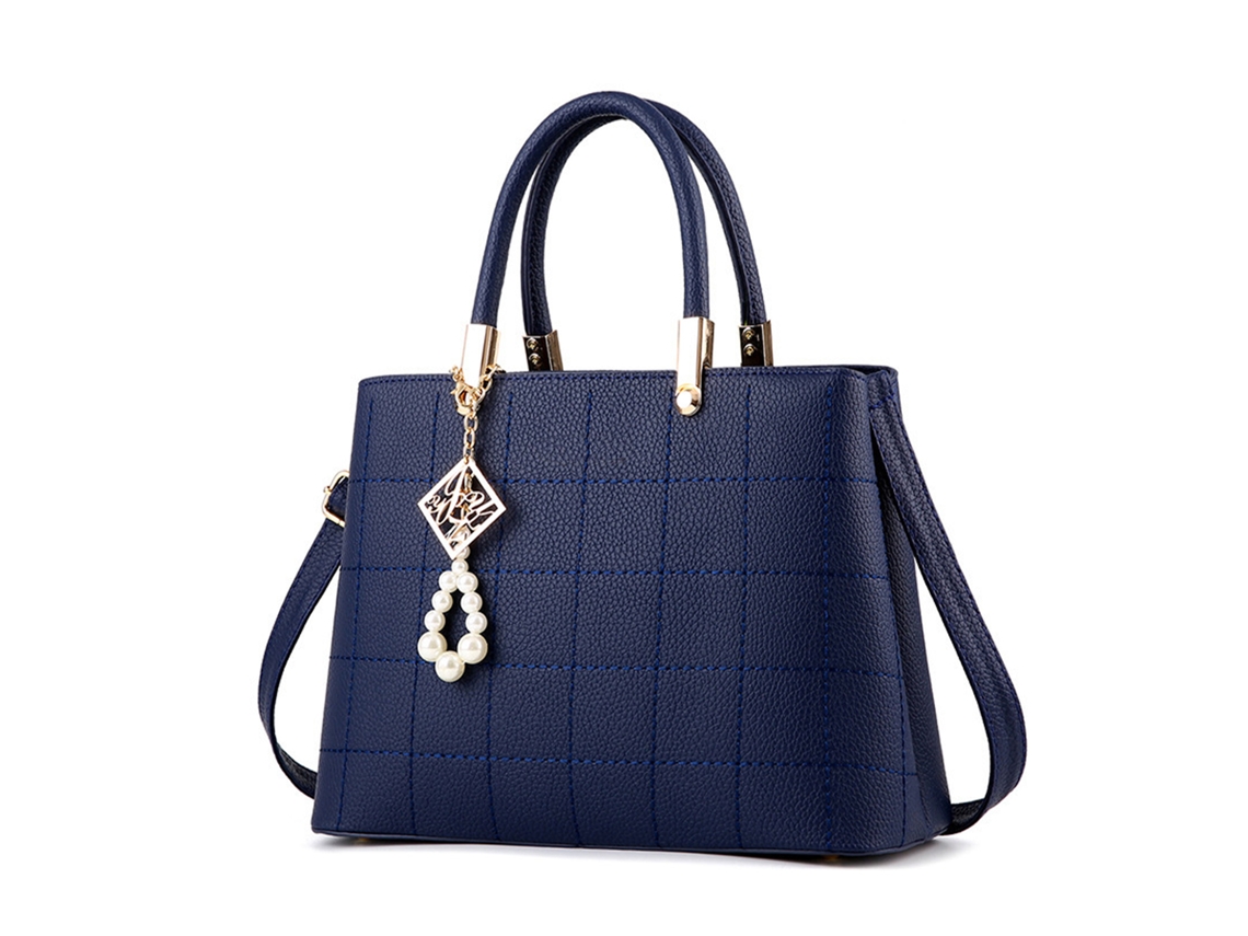 Bolso De Mano Y Bandolera Versátil Para Mujer, Color Azul Marino Pu, Ideal Para El Trabajo, Las Compras Y Los Viajes.
