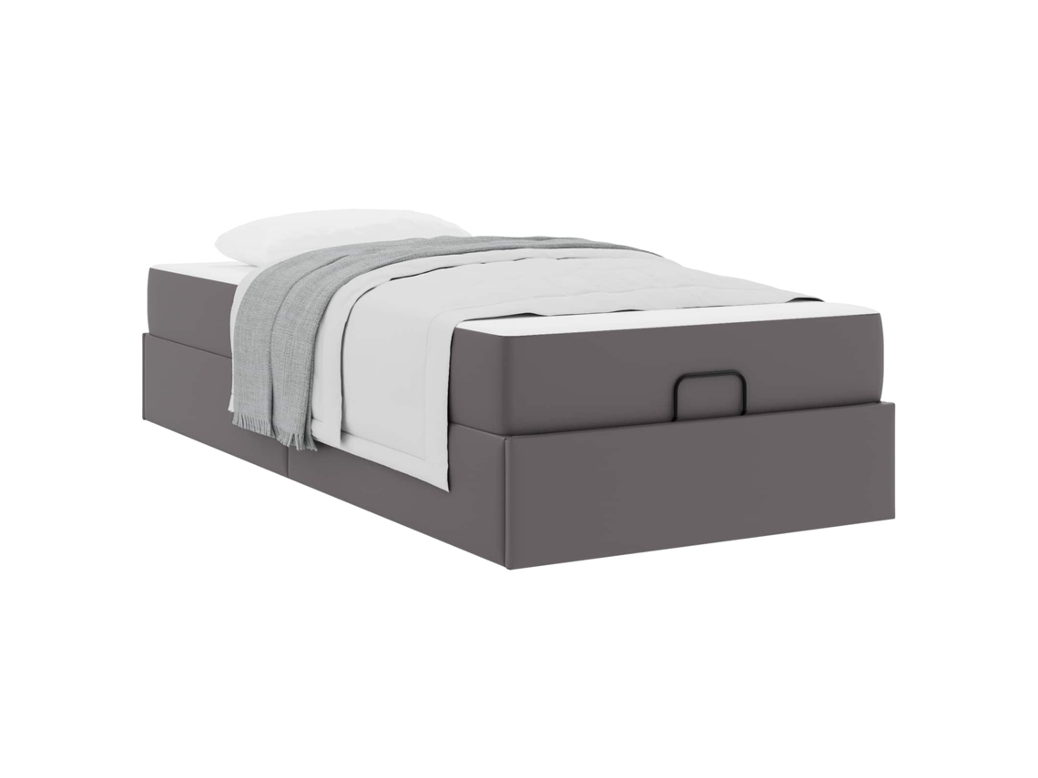 Syfax™ Estructura De Cama Con Colchón Otro 2 Pcs Gris Pvc